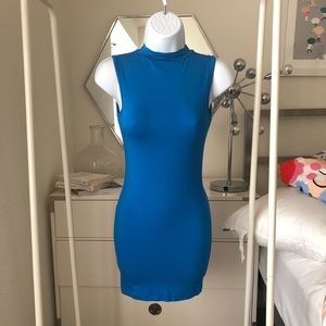 ASOS bright blue tight bodycon mini dress US 0 NWT